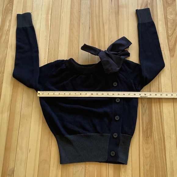 COS Bow-Detailed Navy Blue Knit Cardigan - Sz XS - Picture 14 of 16